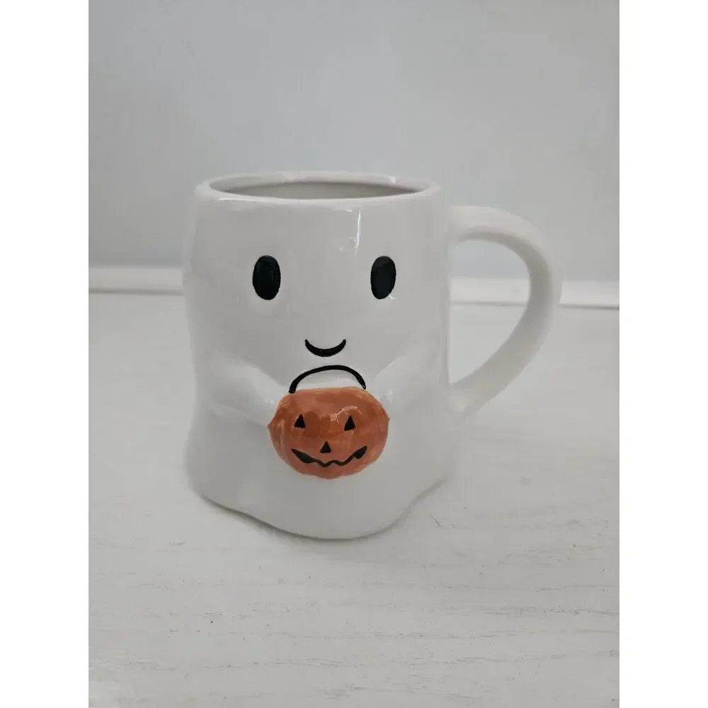 Cracker Barrel Halloween Ghost With Pumpkin‎  Ceramic Mug 2023 New
